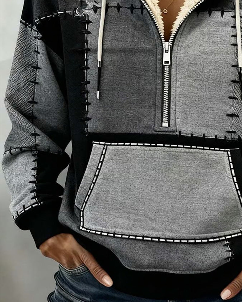 Half-Zip Pocket Hoodie