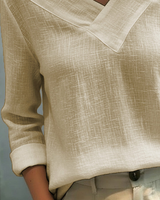 Stylish V-Neck Off-The-Shoulder Top