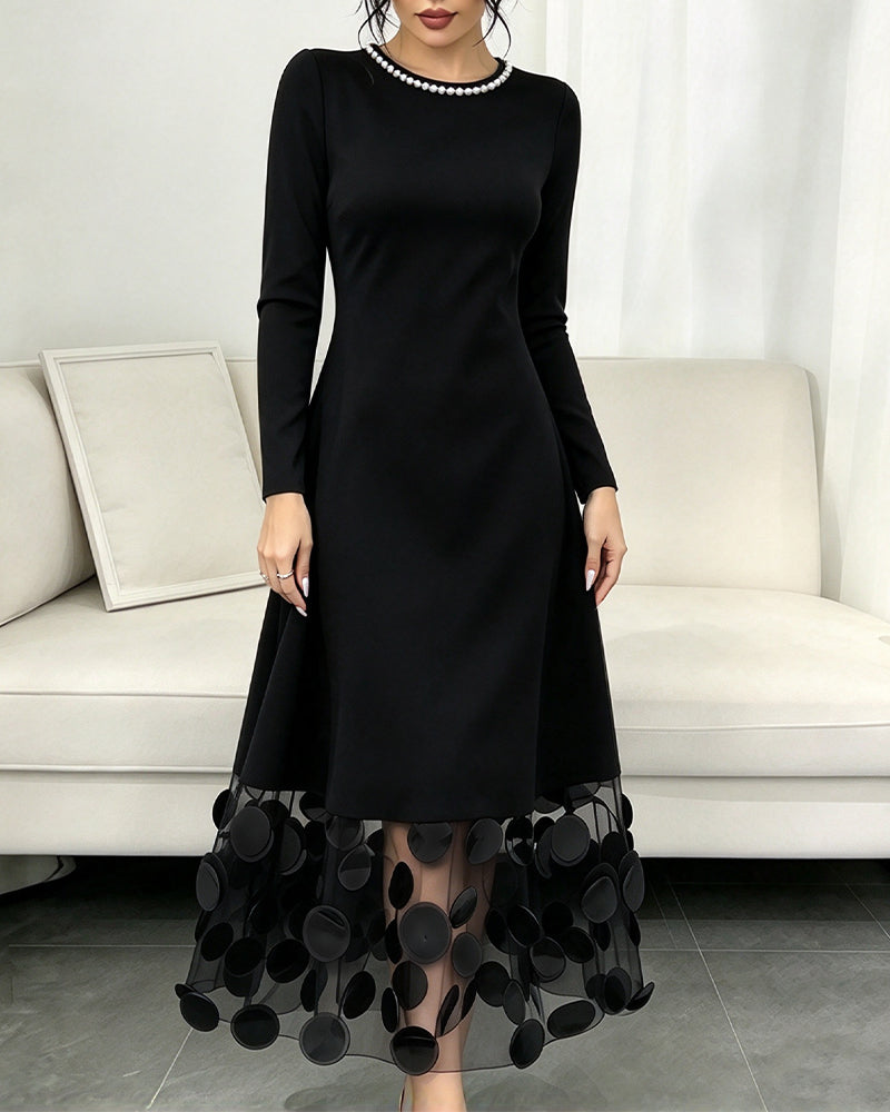 Mesh Polka Dot Patchwork Dress