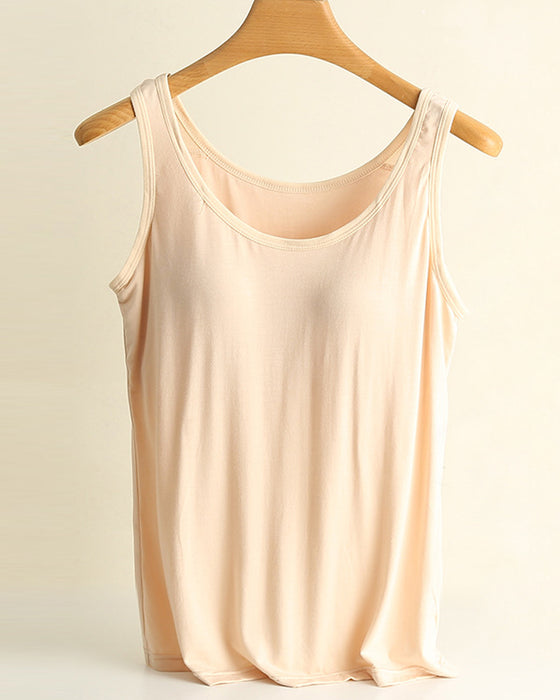 One-Piece Solid Color Bottoming Cami Top