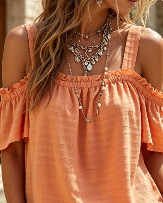 Camisole Ruffle Off-Shoulder Blouse