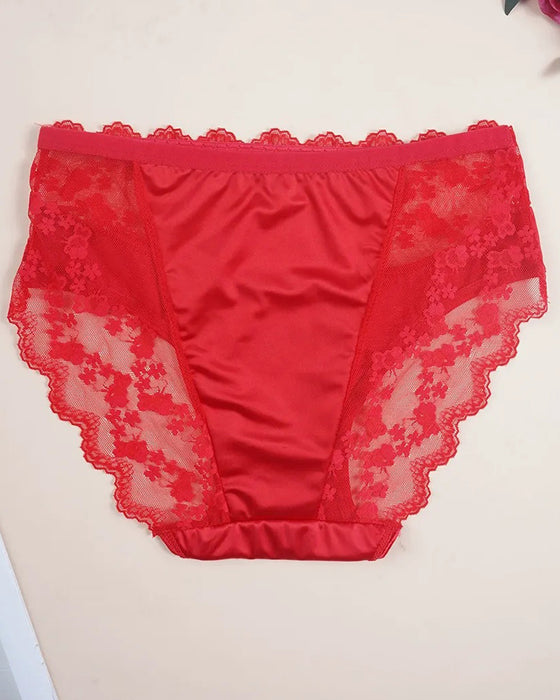 Solid Color Lace Panties
