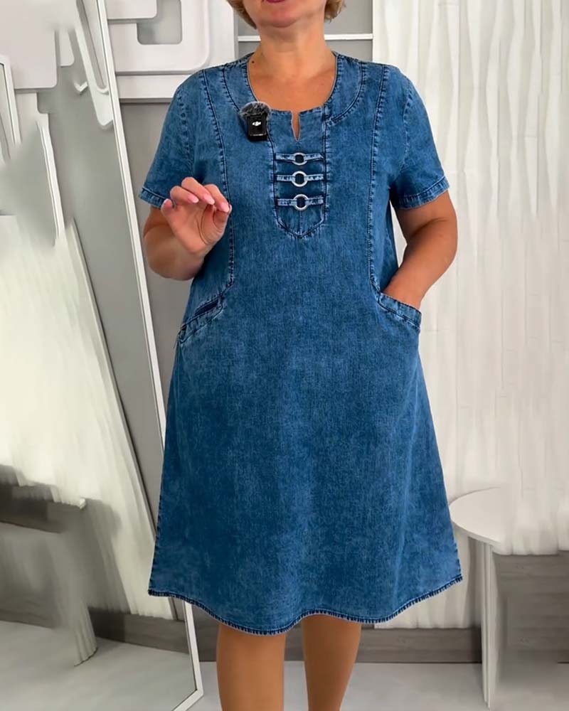 Metal Buckle Decor Dress