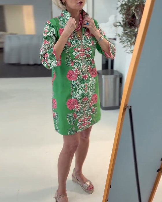 Stylish Loose-Fitting Printed Dress