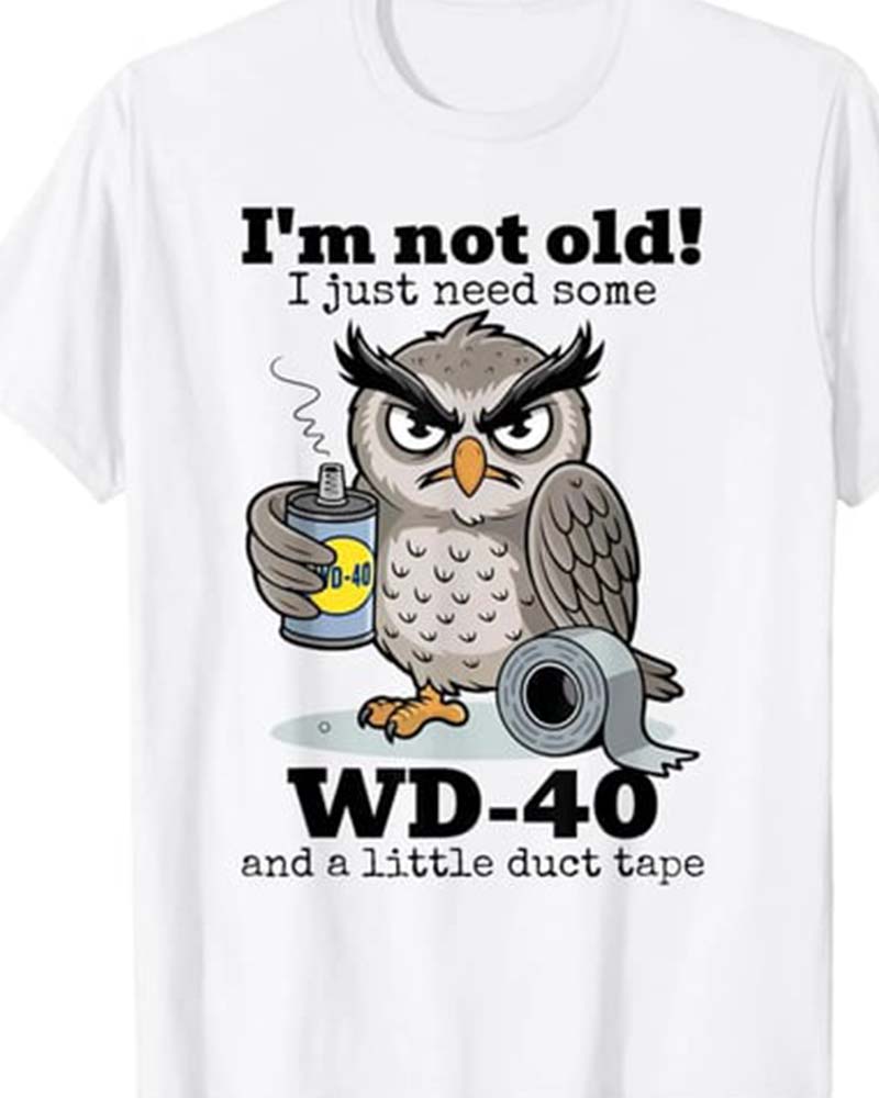 Owl Fun Solid Color Casual T-Shirt