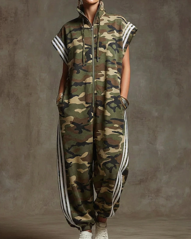 Camo Stripe Utility Jumpsuit