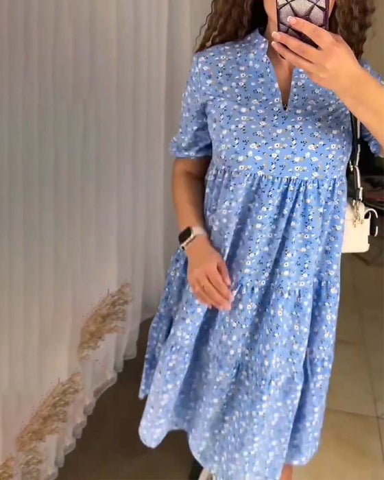 Loose floral casual dress