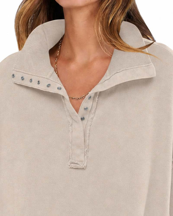 Solid Color Long Sleeve Sweatshirt