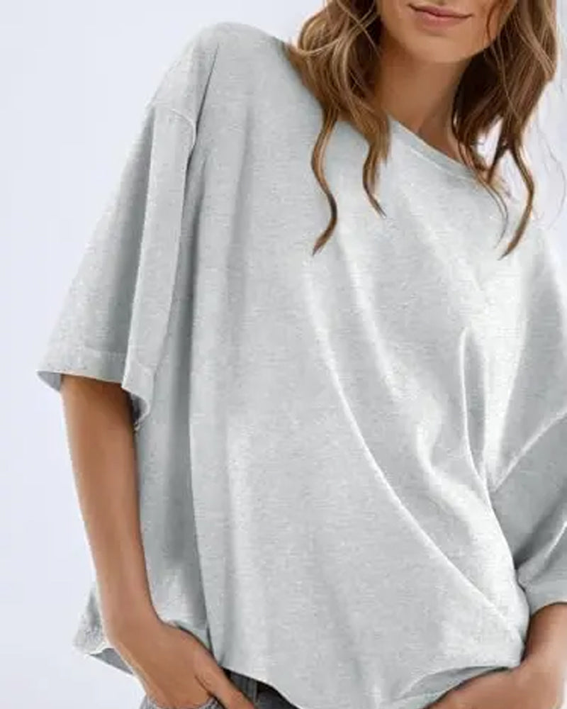 Batwing Sleeve Crew Neck Loose T-Shirt