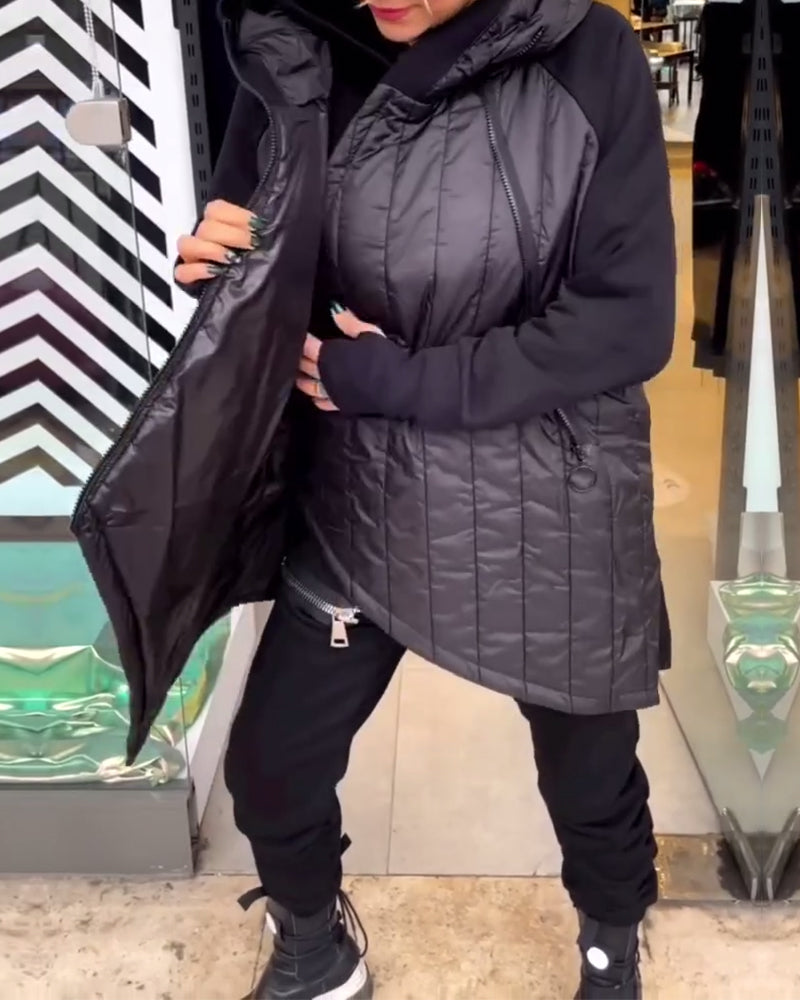 Casual pocket hooded coat