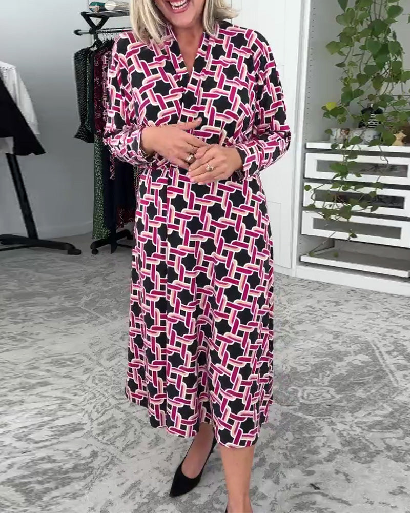 Stylish Houndstooth Elegant Dress