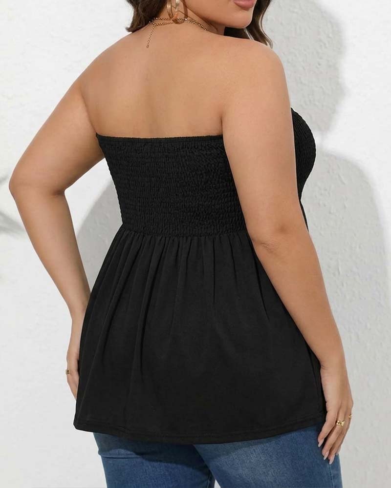 Elastic Strapless A-Line Top