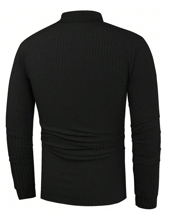 Collared Button Vertical Stripe Shirt