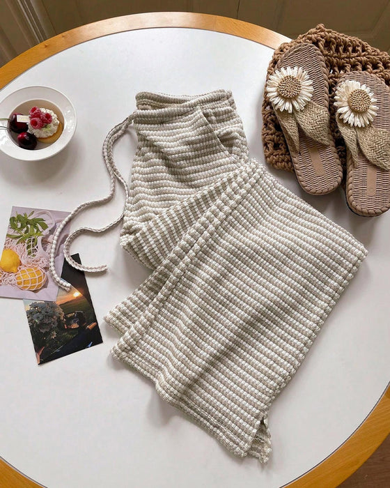 High Waist Striped Casual Pants