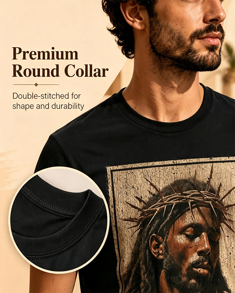 Men's Vintage Black Print T-Shirt