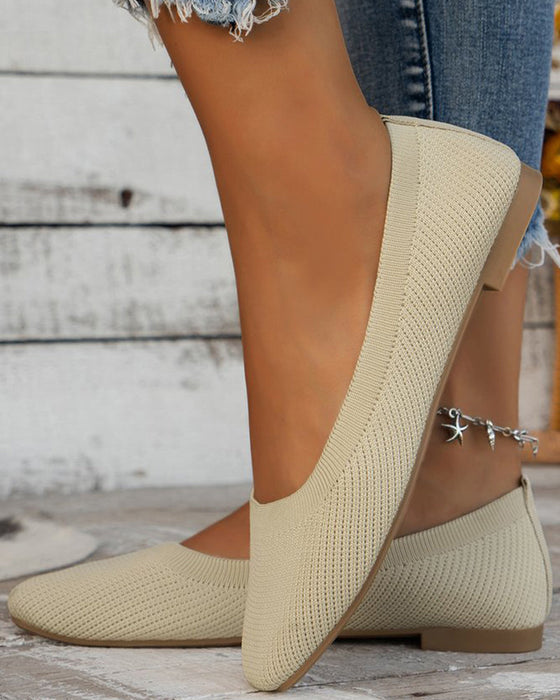 Round toe breathable flat shoes