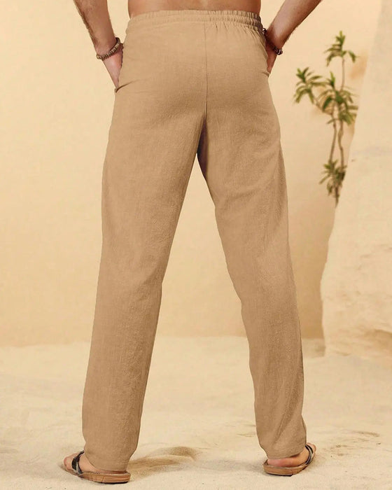 Elastic Waist Drawstring Tapered Pants