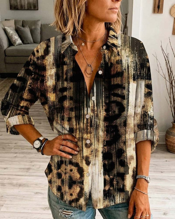 Stylish Artistic Leopard Print Shirt
