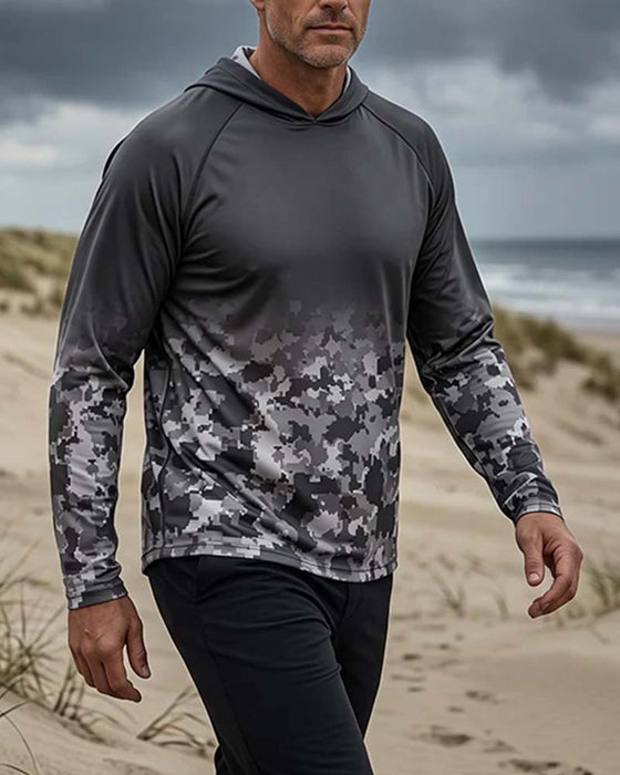 Men's Hooded Camo Gradient Top