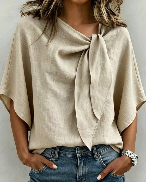 Casual Solid Color Blouse