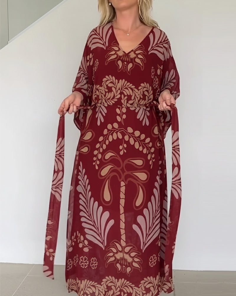 Bohemian V-Neck Loose Dress