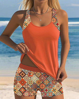 Sleeveless Beach Pants Two-Piece Tankini