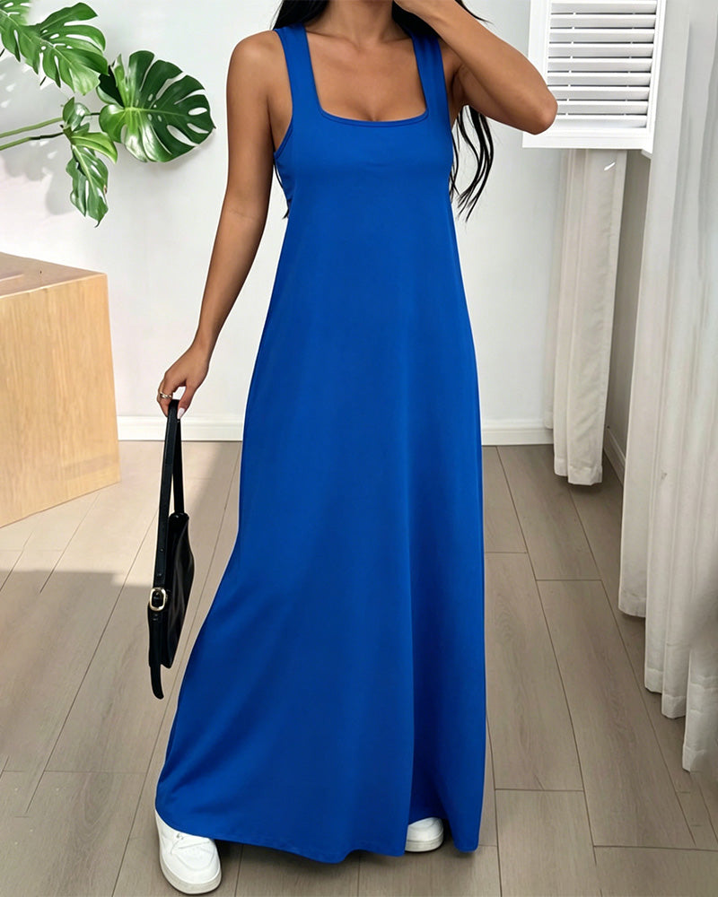 Solid Color Dress Two-Piece Set