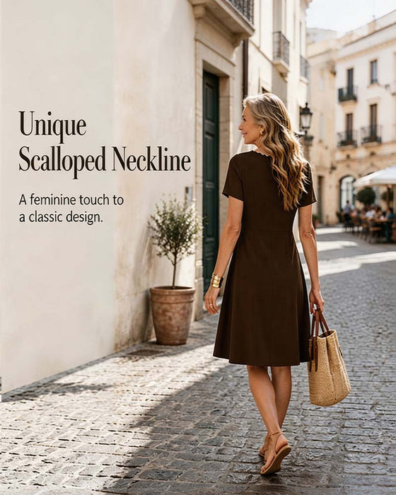 Short Sleeve Solid Dress