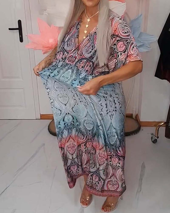 V-Neck Waist Draped Holiday Dress