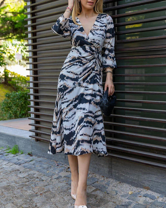 Deep V elegant long dress