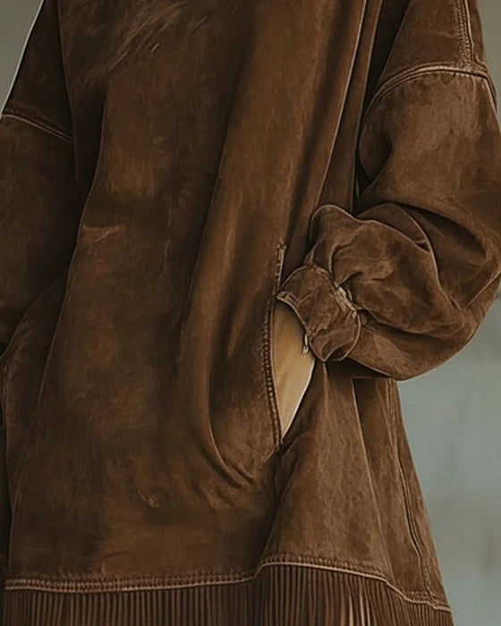 Turtleneck Fringe Pocket Dress