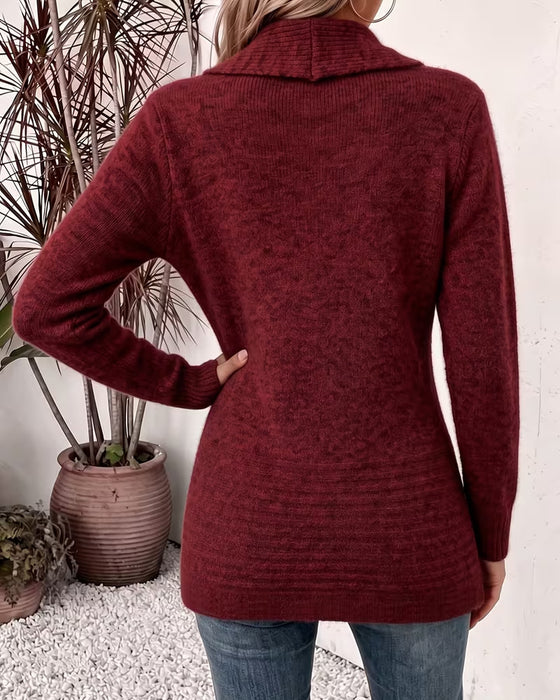 Solid Color Button Embellished Cardigan