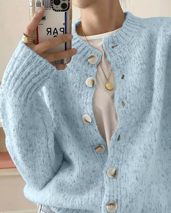 Comfortable Solid Color Cardigan Sweater