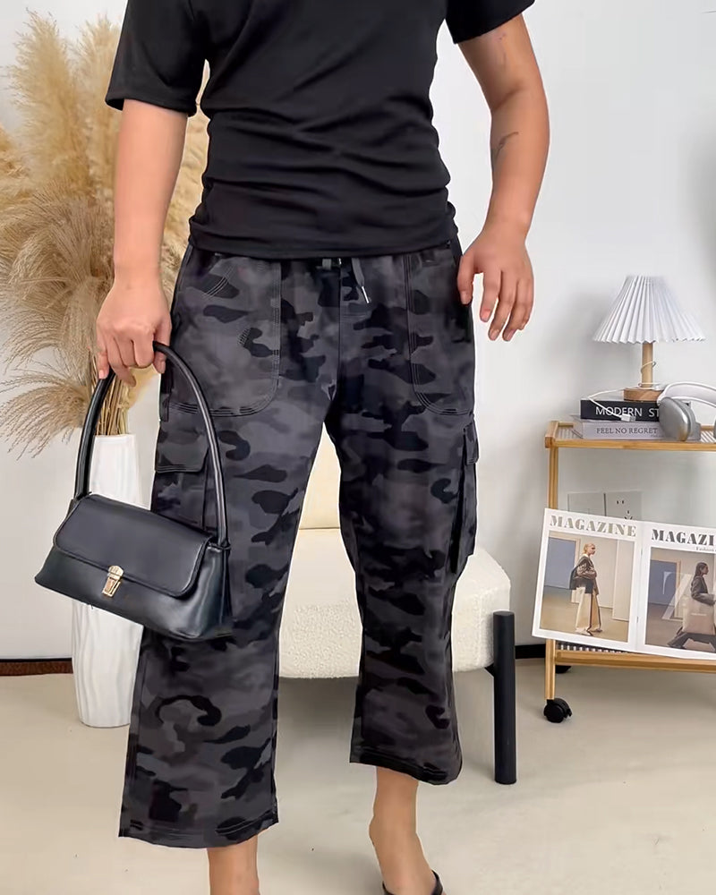 Casual Cropped Multi-Pocket Hiking Pant