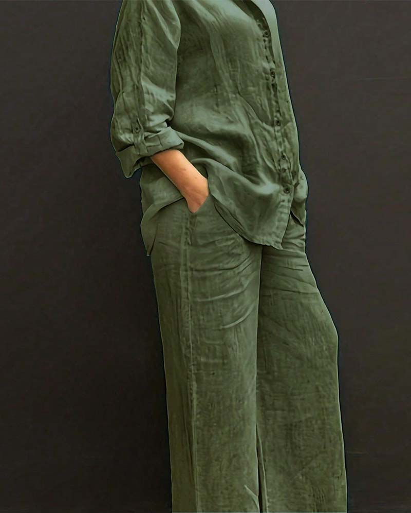 Long Sleeve Shirt Elastic Long Set