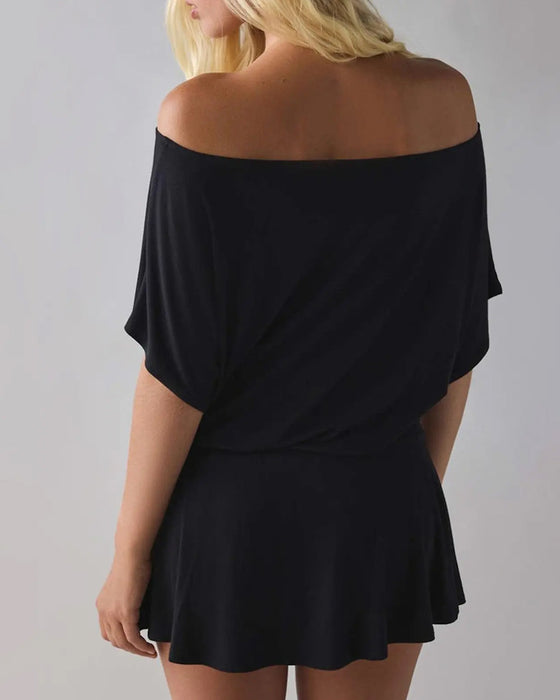 Off-Shoulder Loose Batwing Dress
