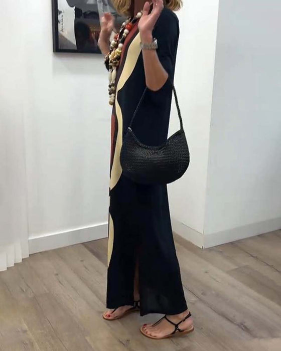 V-Neck Printed Street Style Dress