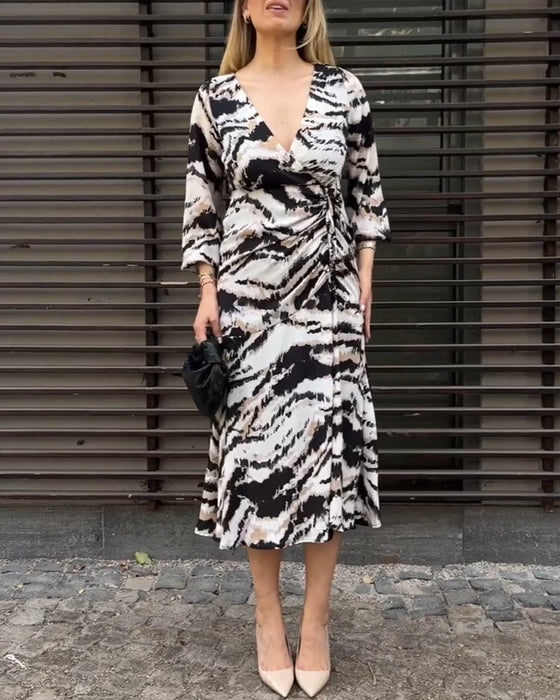 Deep V elegant long dress