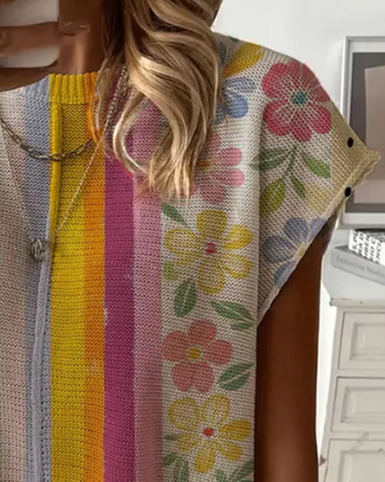 Polka Dot Rainbow Stripe Pullover