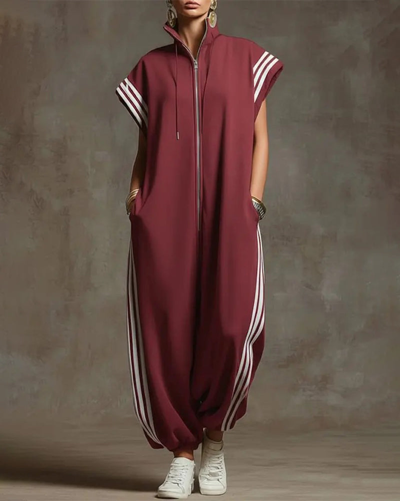 Hip Hop Striped Jumpsuit