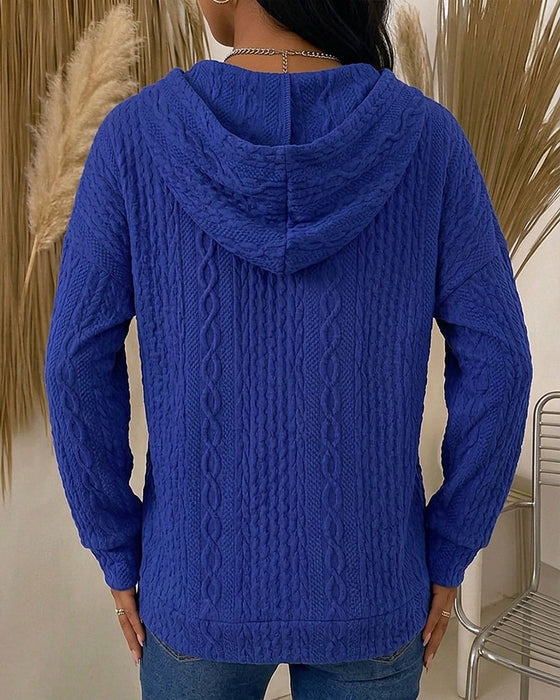 Zip Color-Block Hooded Top