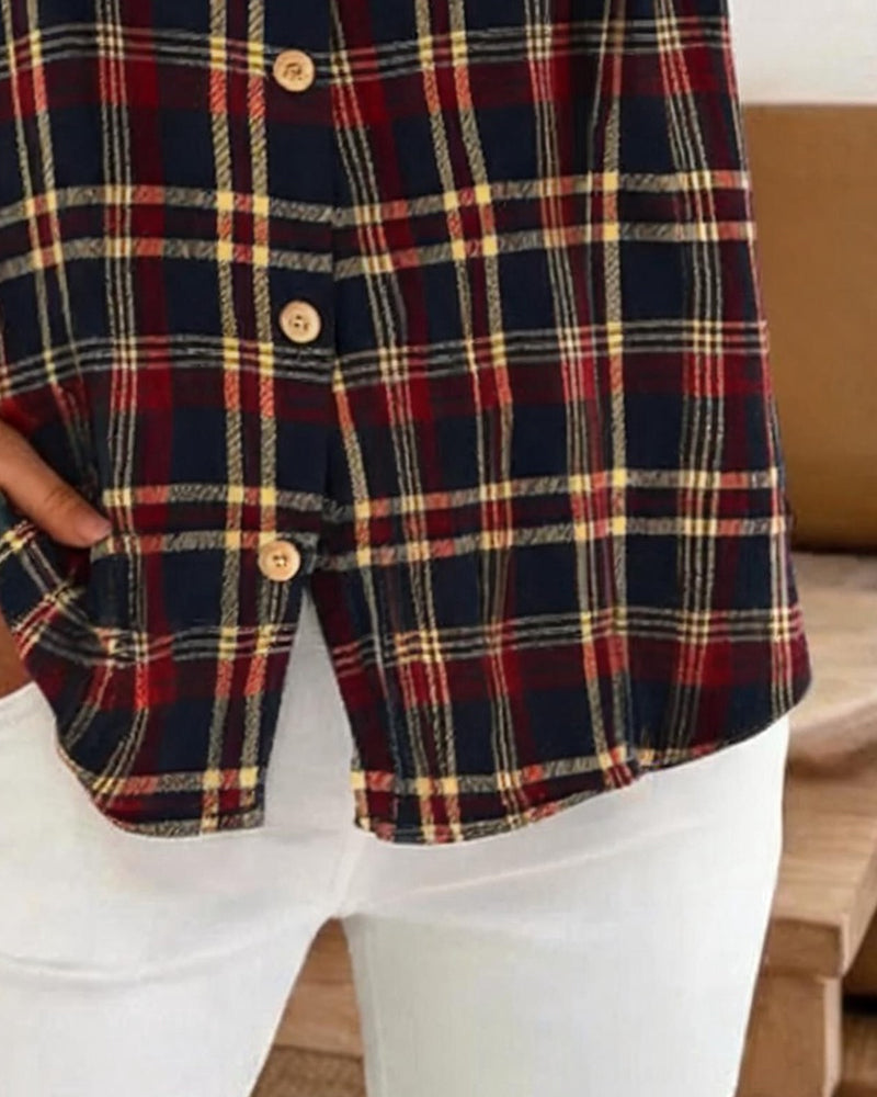 Vintage Plaid Long Sleeve Shirt
