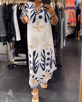 Floral Print V-Neck Dress