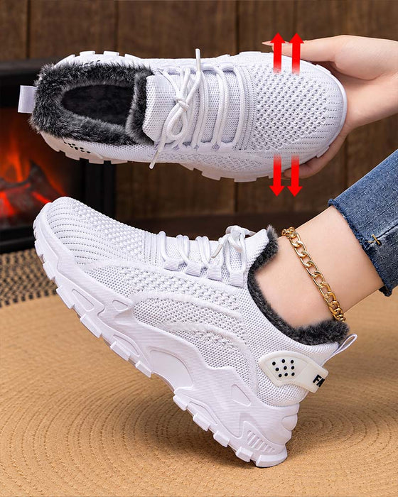 Thick Sole Fleece-Lined Snow Sneakers