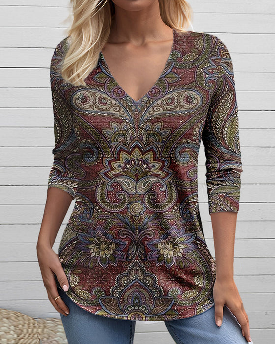 Versatile Fashion Top with V-Neck