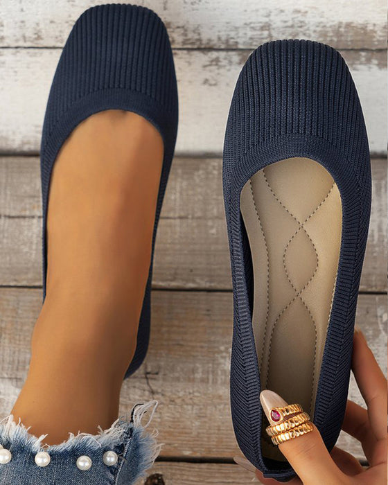 Round toe breathable flat shoes