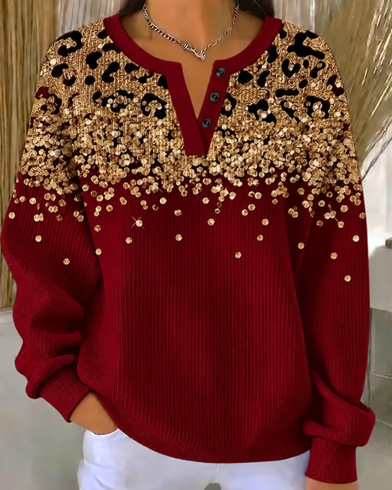 Leopard Print Fashion Casual Sweatshirt