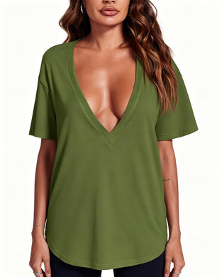 Women's Sexy Deep V-Neck T-Shirt