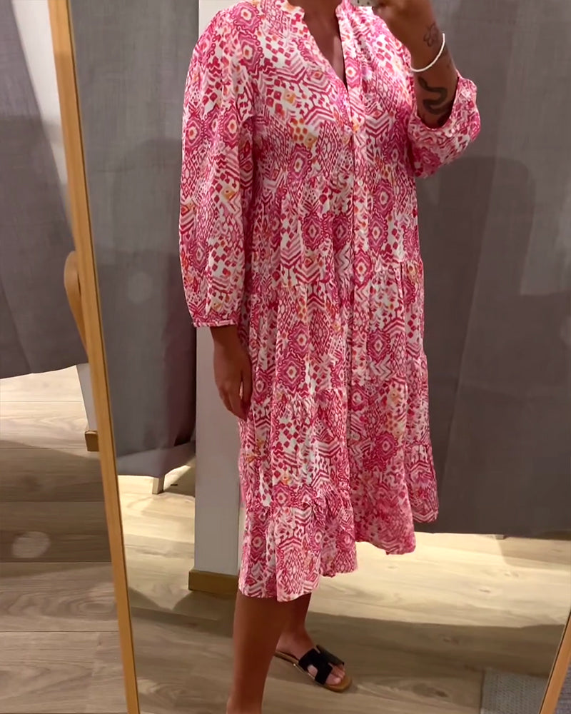 Geometric Print Cake Dress