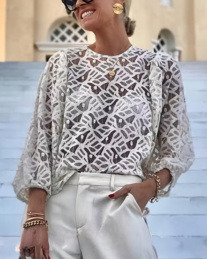 Lace Bow Design Blouse